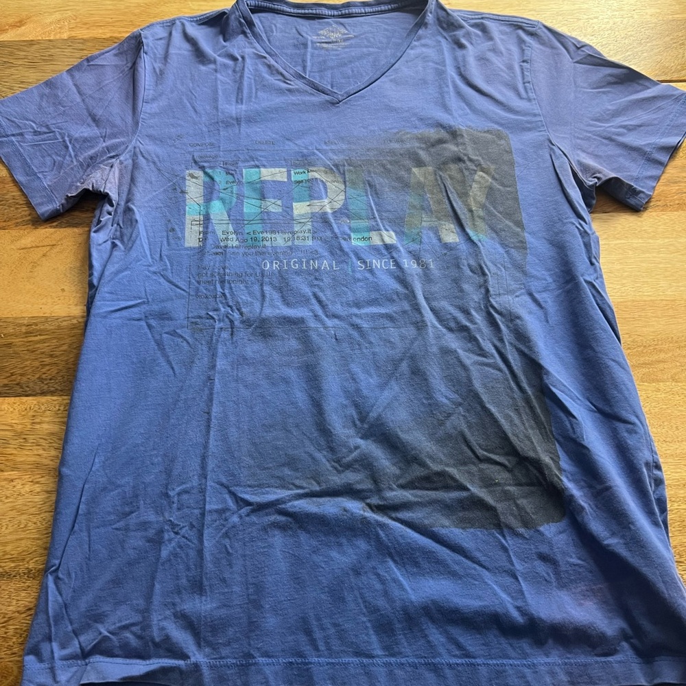 Pre-own Replay Men's Blue T-Shirt